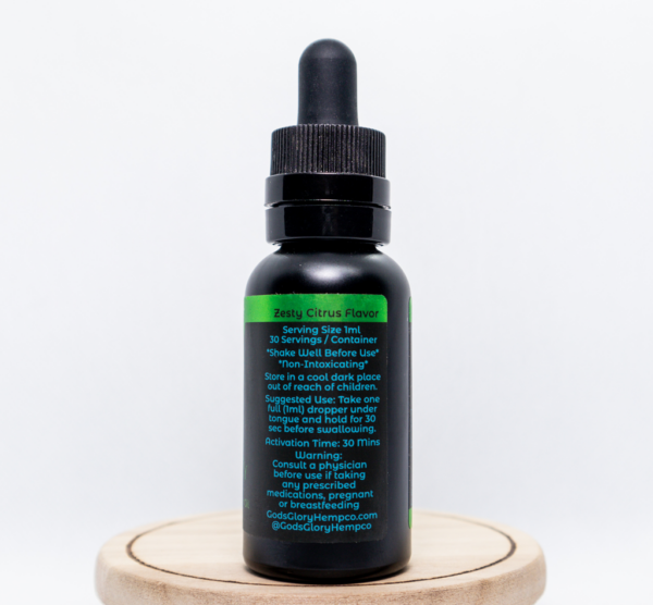 The Serving Suggentions Label of Our Daily Wellness CBD Oil Tincture Bottle