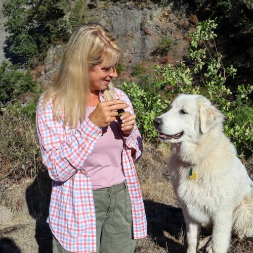 Owner Danette and Her Dog Lilly Using Love Your Pets CBD Tincture